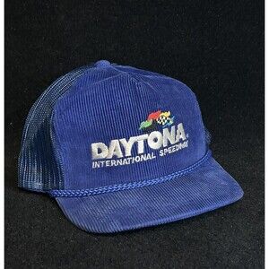 Vintage Daytona Speedway Embroidered Corduroy Snapback Hat Nascar